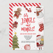 Schattigee Jingle en Mingle Red Christmas Holiday  Kaart (Voorkant / Achterkant)