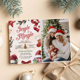Schattigee Jingle & Mingle Kerstfeest Foto Kaart