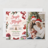 Schattigee Jingle & Mingle Kerstfeest Foto Kaart (Voorkant)