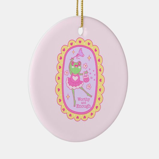 Schattigee Jolly Frog - Waardig en Genoeg Keramisch Ornament (Rechts)