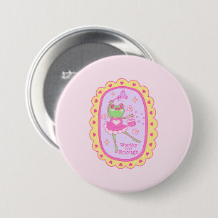 Schattigee Jolly Frog - Waardig en Genoeg Ronde Button 7,6 Cm
