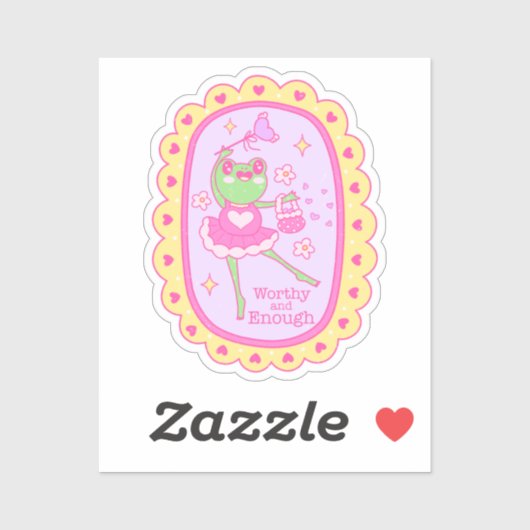 Schattigee Jolly Frog - Waardig en Genoeg Sticker (Vel)