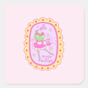Schattigee Jolly Frog - Waardig en Genoeg Vierkante Sticker
