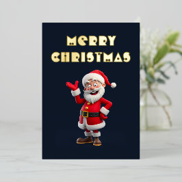 Schattigee Jolly Santa Merry Christmas gepersonali Folie Feestdagenkaart