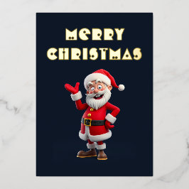 Schattigee Jolly Santa Merry Christmas gepersonali Folie Feestdagenkaart