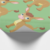 Schattigee jonge ezel met grote blauwe ogen cadeaupapier (Hoek)