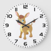 Schattigee jonge ezel met grote blauwe ogen grote klok (Voorkant)