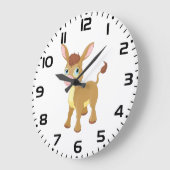 Schattigee jonge ezel met grote blauwe ogen klok (Hoek)