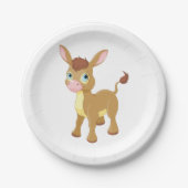 Schattigee jonge ezel met grote blauwe ogen papieren bordje (Voorkant)