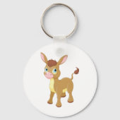 Schattigee jonge ezel met grote blauwe ogen sleutelhanger (Achterkant)