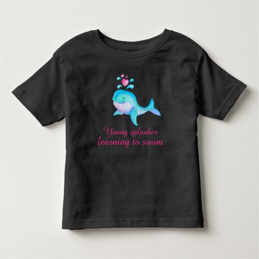 Schattigee Jonge Splasher Meisjes Roze Aqua Whale Kinder Shirts (Voorkant)