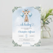 Schattigee jongen baby giraffe eucalyptus baby sho kaart (Staand voorkant)
