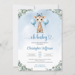 Schattigee jongen baby giraffe eucalyptus baby sho kaart