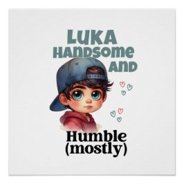 Schattigee jongen knap en nederig perfect poster