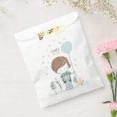 Schattigee jongen met ballon verjaardagsgunsttasse bedankzakje (Gezegeld)