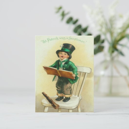  Schattigee Jongen Shillelagh St Patrick's Day Kaa Briefkaart (Staand voorkant)