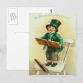 Schattigee Jongen Shillelagh St Patrick's Day Kaa Briefkaart (Voorkant / Achterkant)