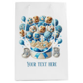 Schattigee jongens baby shower aanpasbaar medium cadeauzakje (Voorkant)