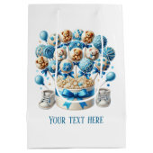 Schattigee jongens baby shower aanpasbaar medium cadeauzakje (Achterkant)