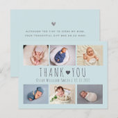 Schattigee Jongens Blauwe Foto Dank u kaart (Voorkant / Achterkant)