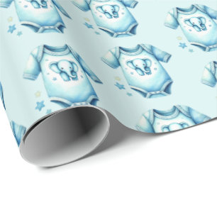 Schattigee jongens bodysuit betegeld baby shower cadeaupapier