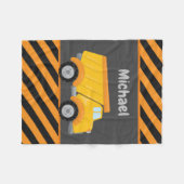Schattigee Jongens Bouw Dump Truck Naam toevoegen Fleece Deken (Voorkant (Horizontaal))