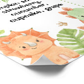 Schattigee Jongens Dinosaurus Verjaardagsfeest Mij Poster (Hoek)