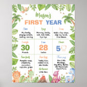 Schattigee Jongens Dinosaurus Verjaardagsfeest Mij Poster (Voorkant)