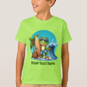 Schattigee jongens strandkikker aanpasbaar t-shirt (Voorkant)