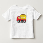 Schattigee Jongensbouwer Rode Bouwvuilniswagen Kinder Shirts (Voorkant)