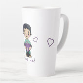 Schattigee jongenskus latte mok (Rechterhoek)