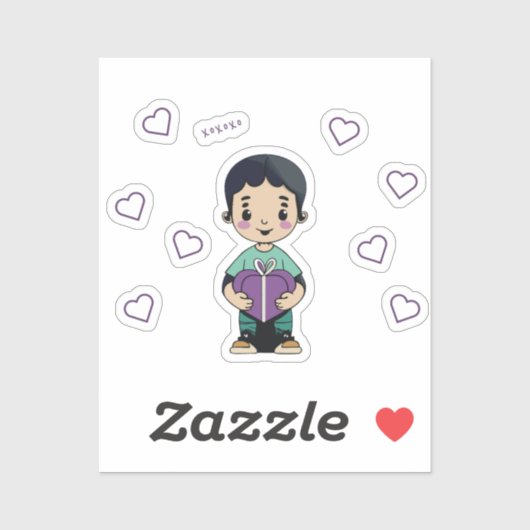 Schattigee jongenskus sticker (Vel)