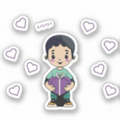 Schattigee jongenskus sticker (Voorkant)