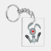 Schattigee Joyful Cartoon Konijn Acryl Sleutelhang Sleutelhanger (Voorkant Links)