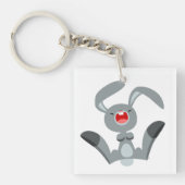 Schattigee Joyful Cartoon Konijn Acryl Sleutelhang Sleutelhanger (Voorkant)