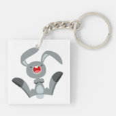 Schattigee Joyful Cartoon Konijn Acryl Sleutelhang Sleutelhanger (Achterkant)