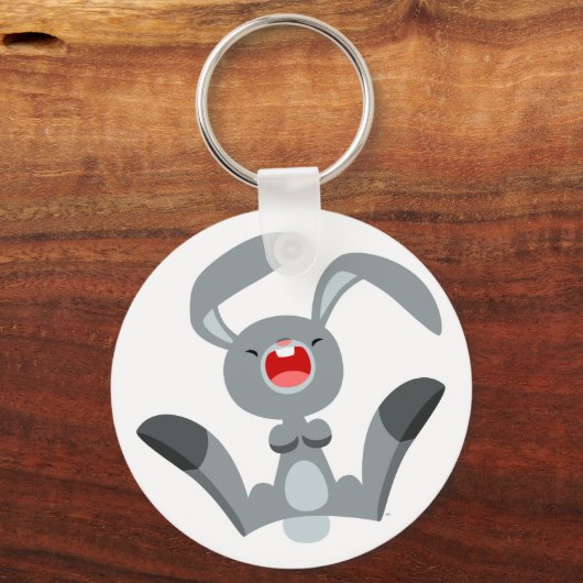 Schattigee Joyful Cartoon Konijn Sleutelhanger (Voorkant)