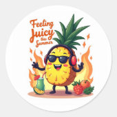 Schattigee Juicy Pineapple Summer Sticker (Voorkant)