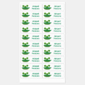 Schattigee jumping erwten in pod cartoon gepersona labels (Vel)