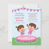 Schattigee Jumping Girls Trampoline Verjaardagsfee Kaart (Voorkant)