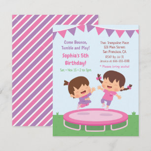 Schattigee Jumping Girls Trampoline Verjaardagsfee Kaart
