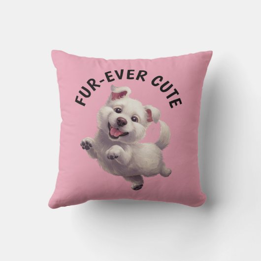 Schattigee Jumping Puppy Kussen (Achterkant)