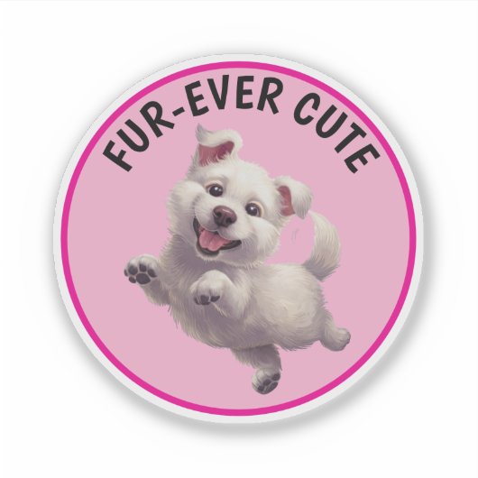 Schattigee Jumping Puppy Sticker (Voorkant)
