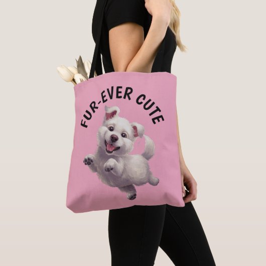 Schattigee Jumping Puppy Tote Bag (Dichtbij)