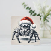 Schattigee Jumping Spider kerst Kaart (Staand voorkant)