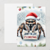 Schattigee Jumping Spider kerst Kaart (Voorkant / Achterkant)