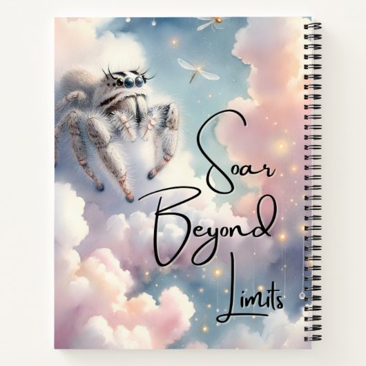 Schattigee Jumping Spider Notitieboek Gift voor Sp (Achterkant)