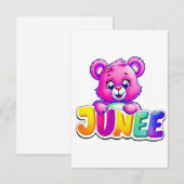 Schattigee Junee Beer Illustratie Bedankkaart (Voorkant / Achterkant)