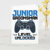 Schattigee Junior Groomsman Level ontgrendeld huwe Kaart (Gele Bloem)