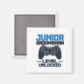 Schattigee Junior Groomsman Level ontgrendeld huwe Magneet (Voorkant / Achterkant)